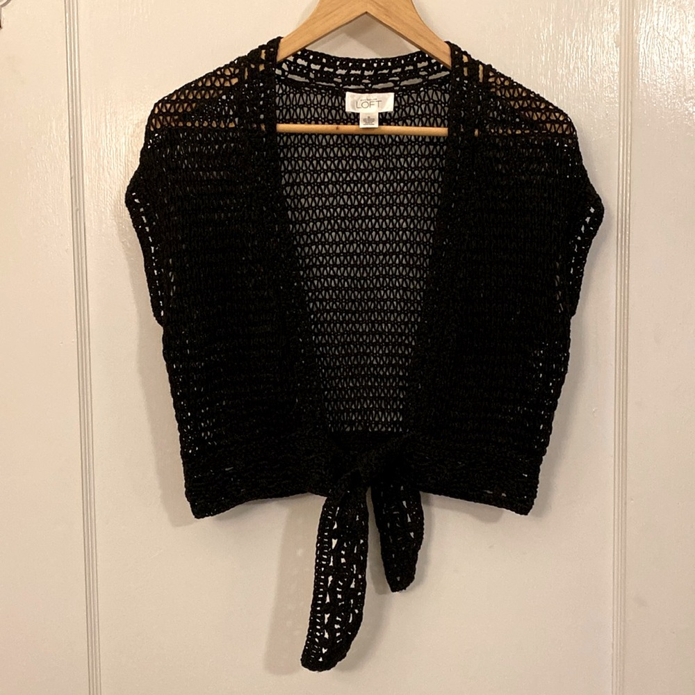 Ann Taylor LOFT Tie Front Knit Cardigan Crop Women’s Small